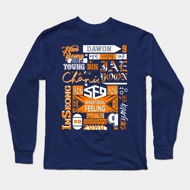 SF9 Font Collage Long Sleeve T-Shirt by hallyupunch